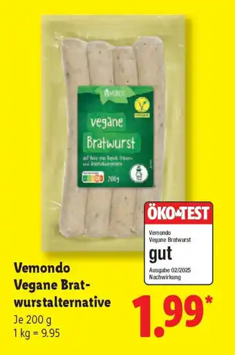 Lidl Vemondo Vegane Brat- wurstalternative Angebot