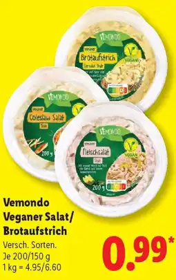 Lidl Vemondo Veganer Salat/ Brotaufstrich Angebot