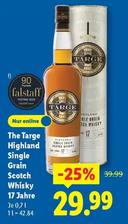 Lidl The Targe Highland Single Grain Scotch Whisky 17 Jahre Angebot