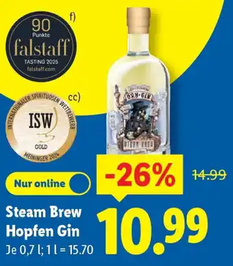 Lidl Steam Brew Hopfen Gin Angebot