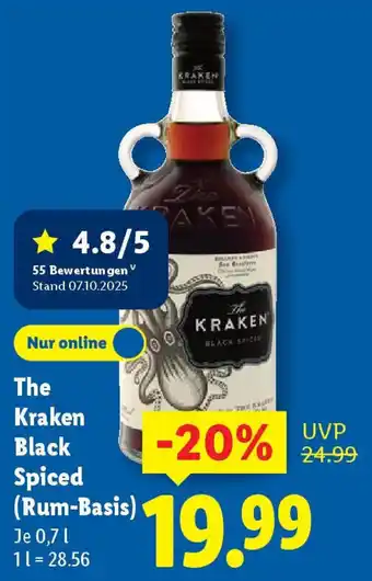 Lidl The Kraken Black Spiced (Rum-Basis) Angebot