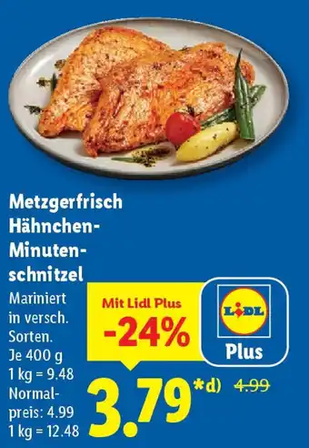 Lidl Metzgerfrisch Hähnchen- Minuten- schnitzel Angebot