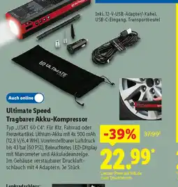 Lidl Ultimate Speed Tragbarer Akku-Kompressor Angebot
