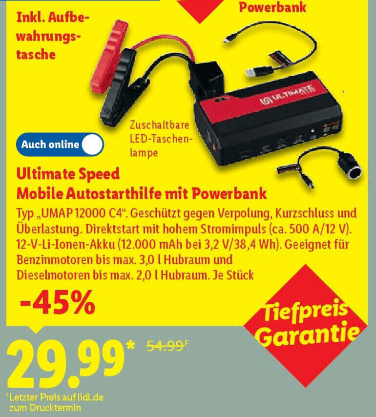 Lidl Starthilfe Powerbank Test