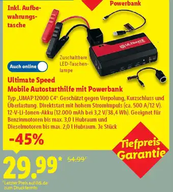 Lidl Ultimate Speed Mobile Autostarthilfe mit Powerbank Angebot