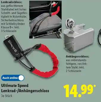 Lidl Ultimate Speed Lenkrad-/Anhängerschloss Angebot