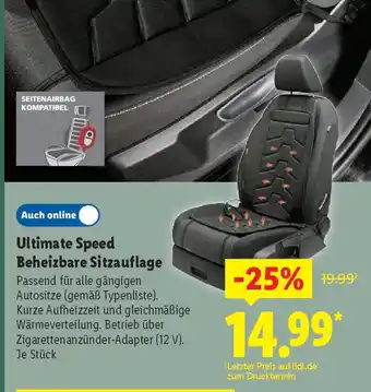 Lidl Ultimate Speed Beheizbare Sitzauflage Angebot
