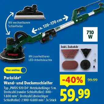 Lidl Parkside Wand- und Deckenschleifer Angebot