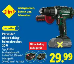 Lidl Parkside Akku-Schlag- bohrschrauber, 20 V Angebot