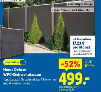 Lidl Home Deluxe WPC-Sichtschutzzaun Angebot