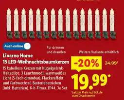 Lidl Livarno Home 15 LED-Weihnachtsbaumkerzen Angebot