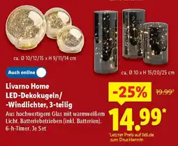 Lidl Livarno Home LED-Dekokugeln/ -Windlichter, 3-teilig Angebot