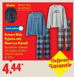 Lidl Esmara Kids Pyjama mit Hose aus Flanell Angebot
