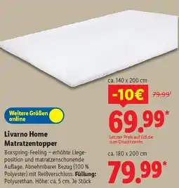 Lidl Livarno Home Matratzentopper Angebot