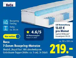 Lidl BeCo 7-Zonen Boxspring-Matratze Angebot