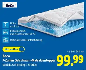 Lidl BeCo 7-Zonen Gelschaum-Matratzen topper Angebot