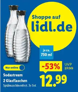 Lidl Sodastream 2 Glasflaschen Angebot