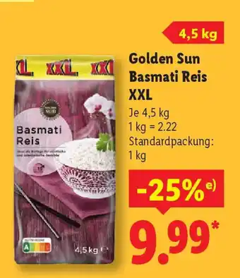 Lidl Golden Sun Basmati Reis XXL Angebot