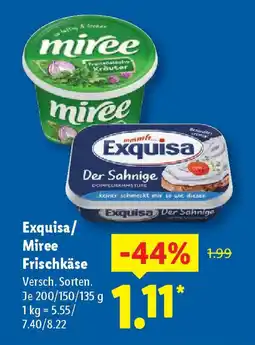 Lidl Exquisa/ Miree Frischkäse Angebot