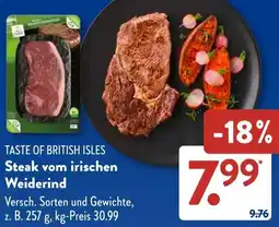 Aldi Süd TASTE OF BRITISH ISLES Steak vom irischen Weiderind Angebot