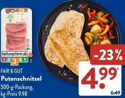 Aldi Süd FAIR & GUT Putenschnitzel Angebot