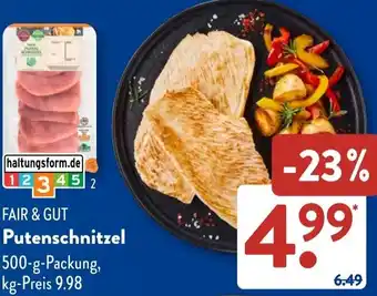 Aldi Süd FAIR & GUT Putenschnitzel Angebot