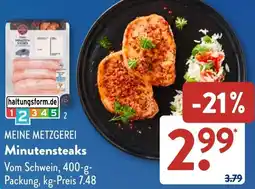 Aldi Süd MEINE METZGEREI Minutensteaks Angebot