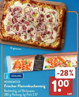 Aldi Süd WONNEMEYER Frischer Flammkuchenteig Angebot