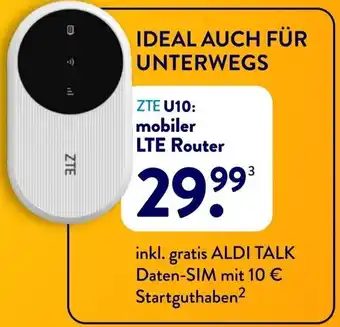 Aldi Süd ZTE U10: mobiler LTE Router Angebot