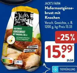 Aldi Süd JACK'S FARM Hafermastgänsebrust mit Knochen Angebot