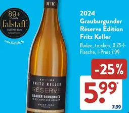 Aldi Süd 2024 Grauburgunder Réserve Edition Fritz Keller Angebot