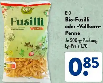 Aldi Süd Bio-Fusilli oder Vollkorn Penne Angebot