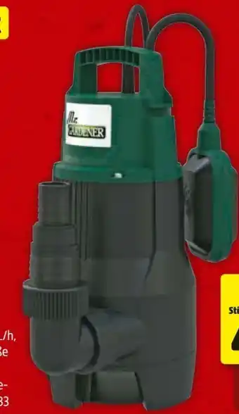 Hagebau Mr. Gardener Schmutzwasserpumpe SP16000 Angebot