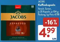 Aldi Süd JACOBS Kaffeekapseln Angebot