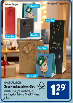 Aldi Süd HOME CREATION Geschenktaschen-Set Angebot