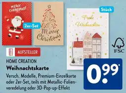 Aldi Süd HOME CREATION Weihnachtskarte Angebot