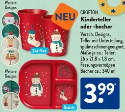 Aldi Süd CROFTON Kinderteller oder -becher Angebot
