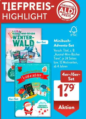 Aldi Süd Minibuch Advents-Set Angebot
