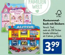 Aldi Süd Konturenmalbuch mit Stickern Angebot