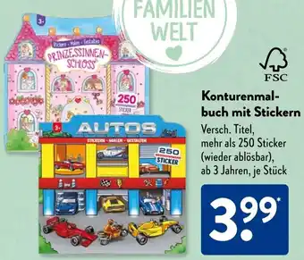 Aldi Süd Konturenmalbuch mit Stickern Angebot