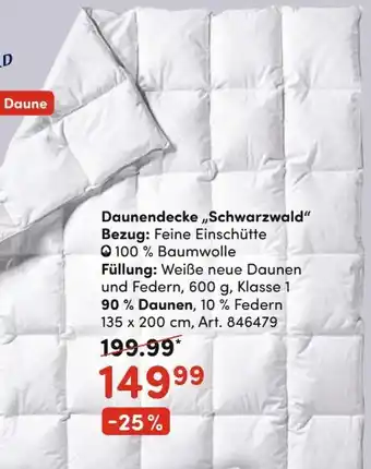 AWG Mode Schwarzwald Daunendecke Angebot