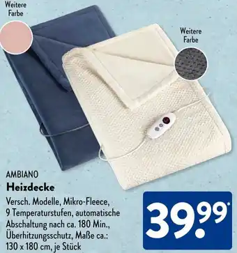 Aldi Süd AMBIANO Heizdecke Angebot
