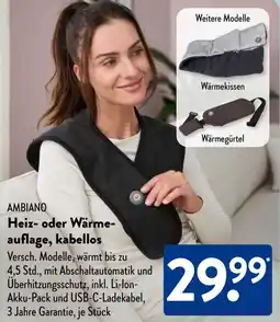 Aldi Süd AMBIANO Heiz- oder Wärmeauflage, kabellos Angebot