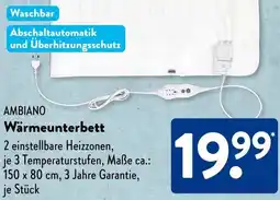 Aldi Süd AMBIANO Wärmeunterbett Angebot