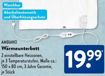 Aldi Süd AMBIANO Wärmeunterbett Angebot