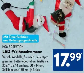 Aldi Süd HOME CREATION LED-Weihnachtsmann Angebot