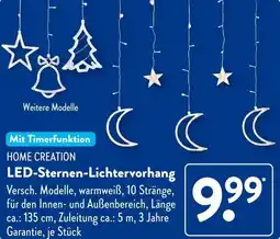 Aldi Süd HOME CREATION LED-Sternen-Lichtervorhang Angebot
