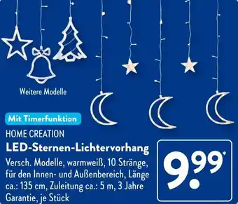 Aldi Süd HOME CREATION LED-Sternen-Lichtervorhang Angebot