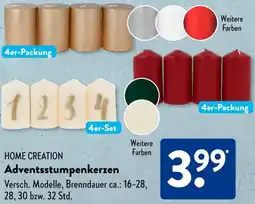 Aldi Süd HOME CREATION Adventsstumpenkerzen Angebot