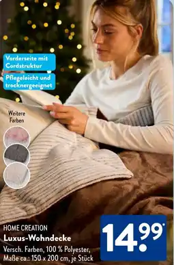 Aldi Süd HOME CREATION Luxus-Wohndecke Angebot